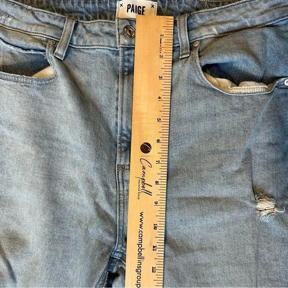 Paige Sarah Slim Jeans Distressed Light Wash Straight Leg High Rise Women’s 31 - Picture 5 of 10